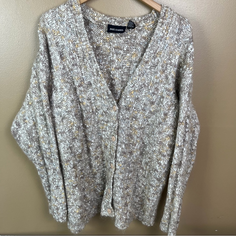 Paul Harris Vintage Neutral Grandpa Sweater Cardigan Men's Large